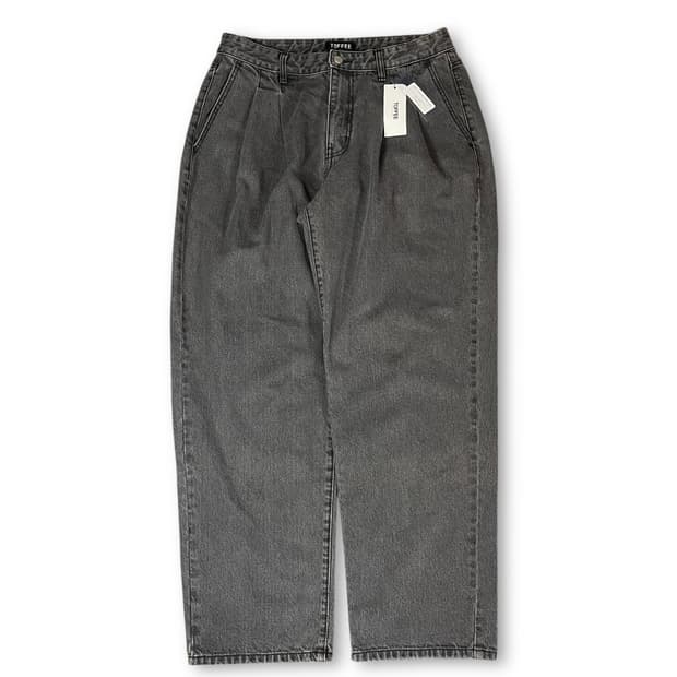 [새상품] (33) 토피 흑청 핀턱 데님 팬츠 XL