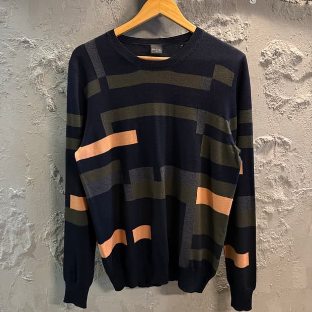 M 폴스미스 Paul Smith PS 메리노 울 패턴 니트 네이비