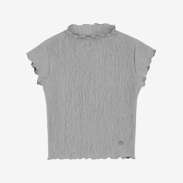 DEINET FRILL TOP IN GREY