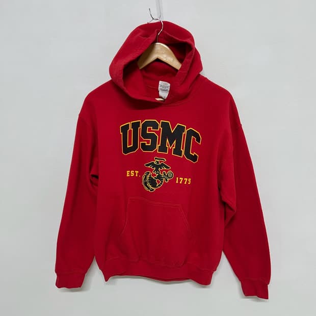 00's  Gildan  USMC hoodie Sweatshirt.