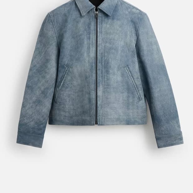 자라 리얼 레더 워싱 자켓 M
