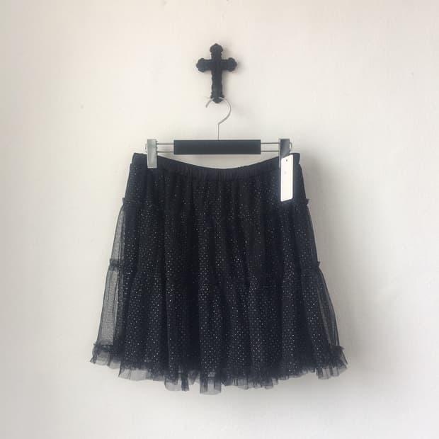 Dot pattern sha mini skirt