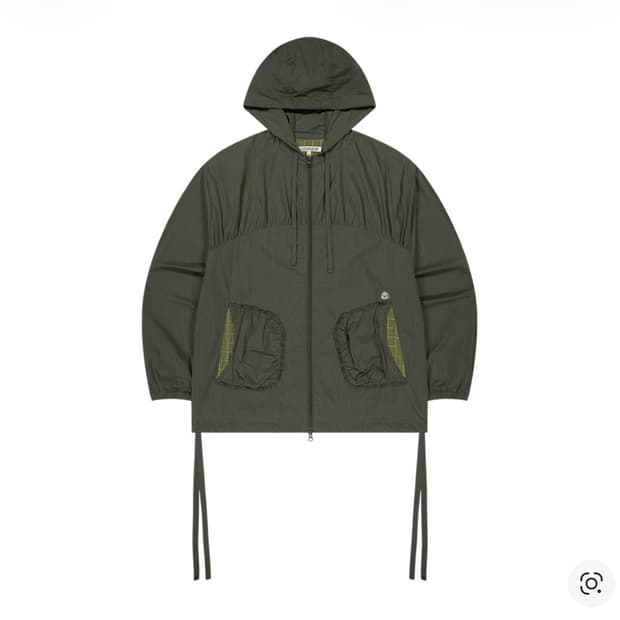 코이세이오 체크 링클스 윈드 브레이커 올리브