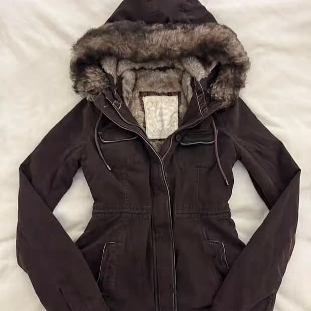 아베크롬비 빈티지 브라운 y2K 모리걸 퍼 울프죠 야 상 자켓