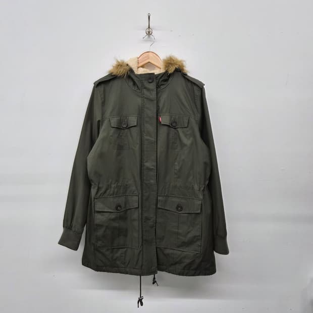 리바이스 카키 야상 후드 점퍼 남성 XL