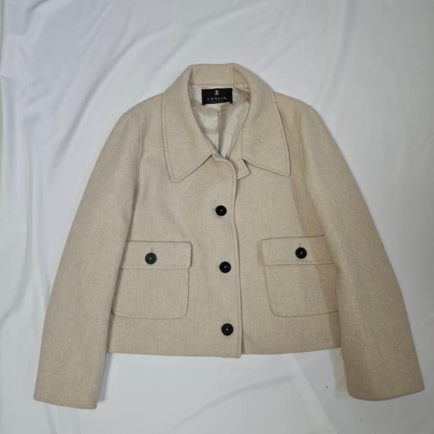 LANVIN 랑방컬렉션 아이보리 숏코트 핸드메이드 여성 82 F