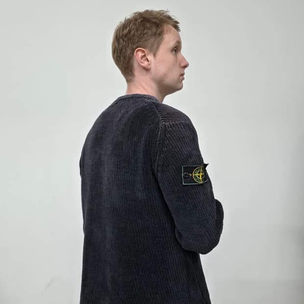 98AW 스톤 아일랜드 그린 엣지 다크 셔닐 니트