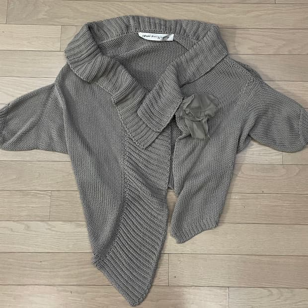 오브제 한섬 타임 시크 드뮤어 탈착가능 니트 가디건 아우터 스웨터