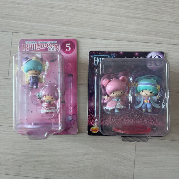 (2종 일괄)산리오 해피쿠지 하나비 할로윈 리틀트윈스타 키키 라라 피규어