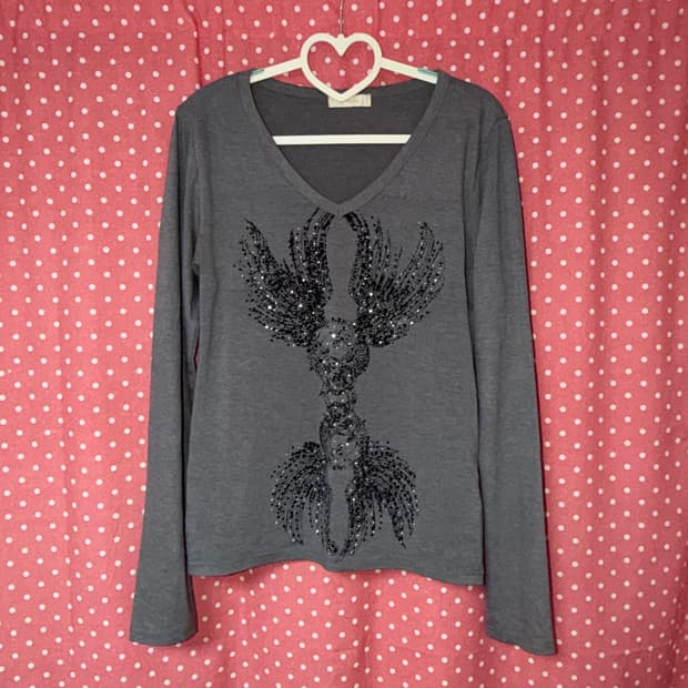 빈티지 날개 큐빅 롱슬리브