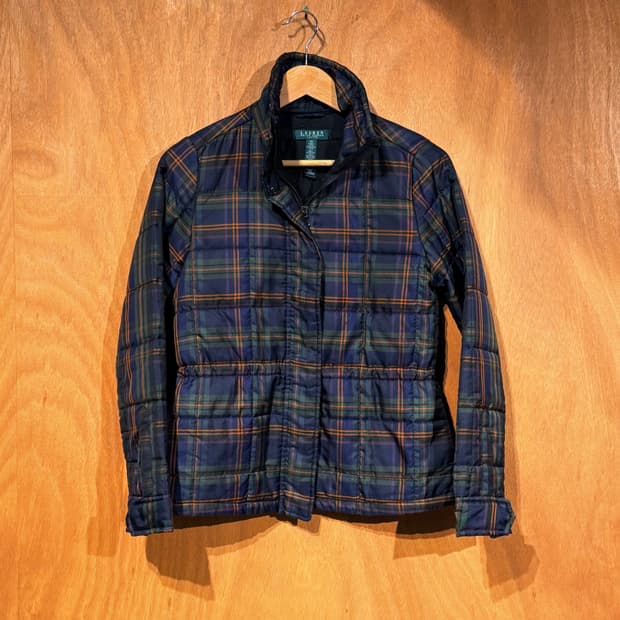 폴로랄프로렌 여성 타탄체크 퀼팅 자켓 s