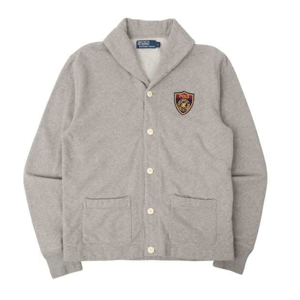 폴로 랄프로렌 그레이 쉴드패치 코튼 가디건