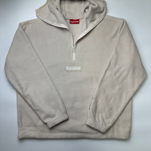 SUPREME 22FW 슈프림 폴라텍 페이스 마스크 하프 집 후드 풀오버