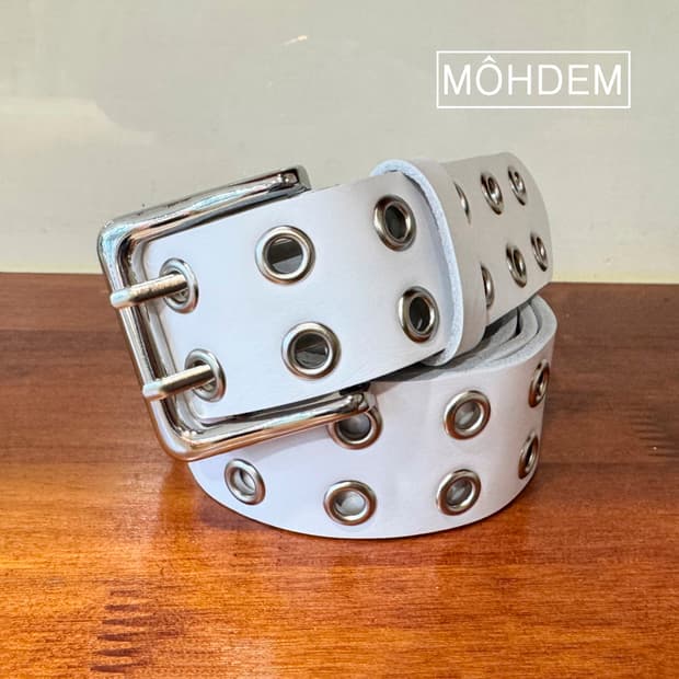 [Unisex]더블 아일렛 하도메 이태리소가죽 벨트