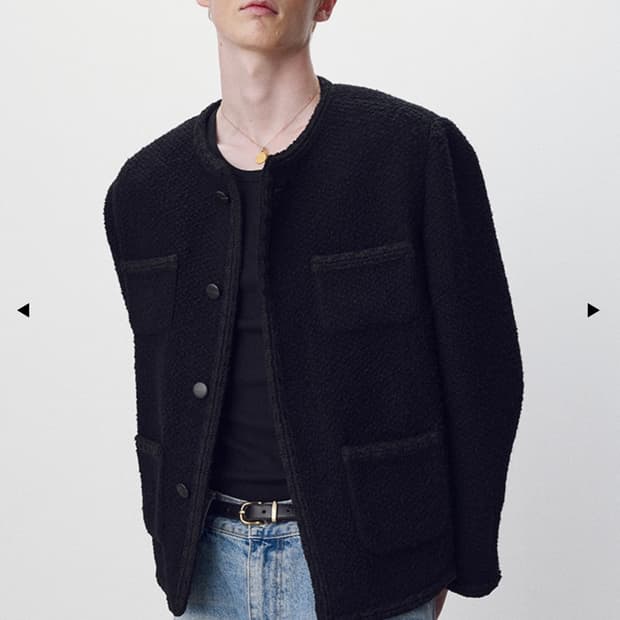 토니웩 부클레 트위드 자켓 블랙