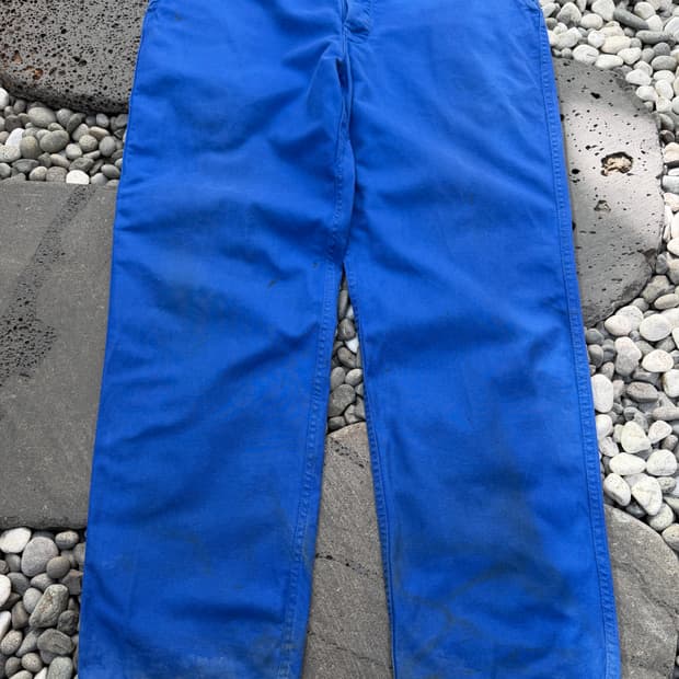 1990s DISTRESSED Oil-Stained 빈티지 프렌치워크팬츠