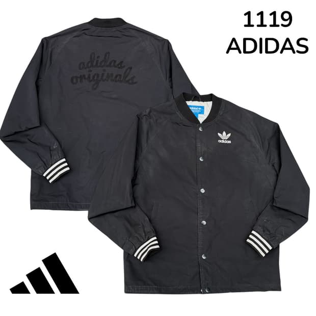 아디다스 자수 블루종 면 코치자켓 L