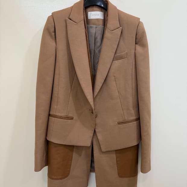 시스템 우먼 베이지 레이어드 자켓 정품