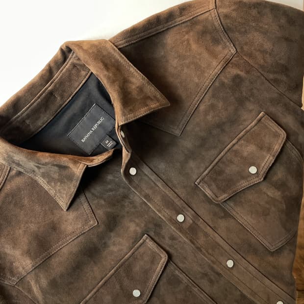 바나나 리퍼블릭 스웨이드 웨스턴 셔츠 