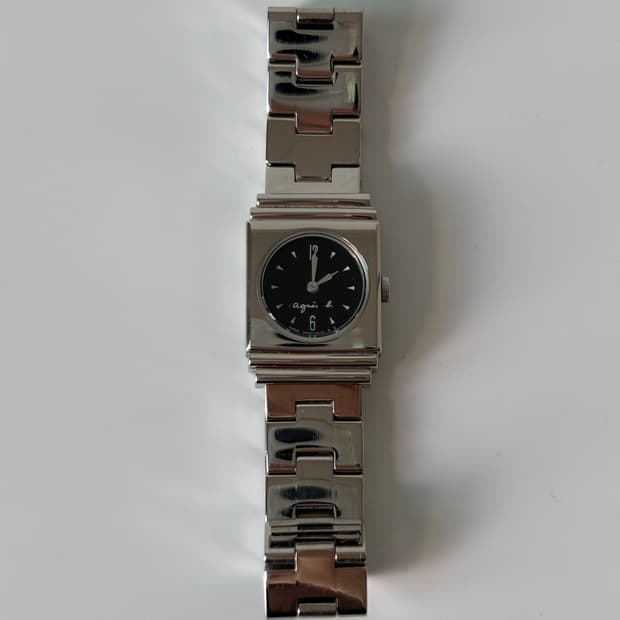 Black Dial Silver Square Ladies Quartz