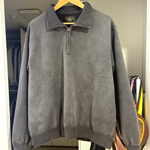 RRL 프렌치 테리 쿼터집업 풀오버