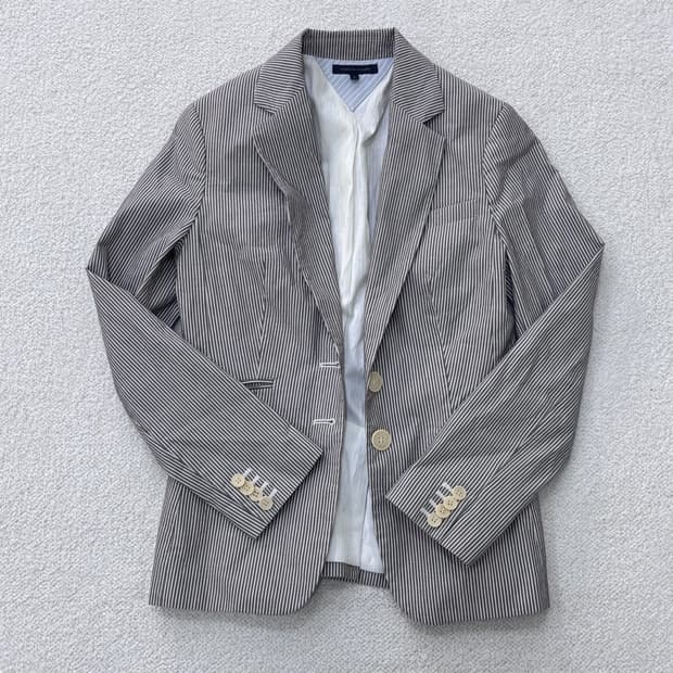 6 타미힐피거 스트라이프 블레이저 재킷 0310E