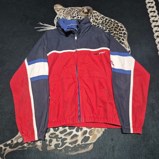 90's 폴로스포츠 컬러블록 히든후드 자켓 XL 정품