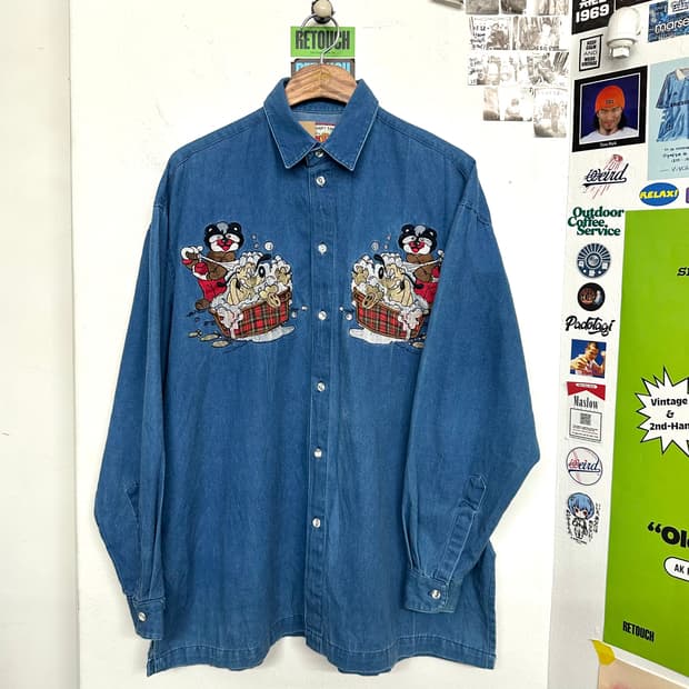 90‘s 루니툰 자수 셔츠