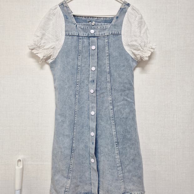 청 퍼프 원피스