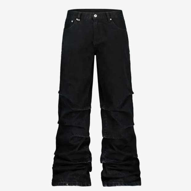 슬로우애시드 턱 플레어 데님 팬츠 L