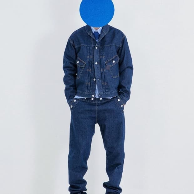 올리브드랩서비스 페이크 세일러 데님자켓