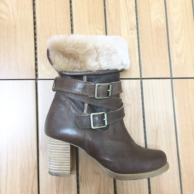 천연 가죽 털 부츠 230/상태최상