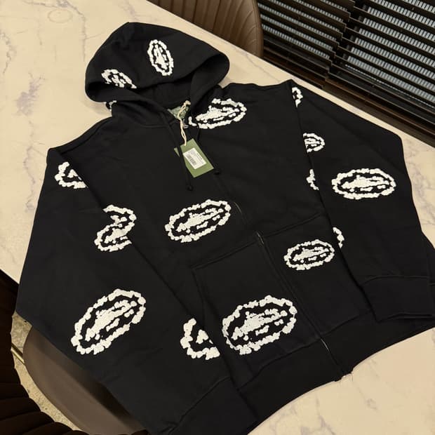 데님 티어스 x 코르테이즈 아일랜드 후드집업 블랙