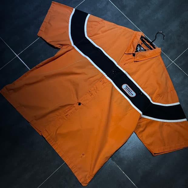 [HARLEY-DAVIDSON] 빈티지 트랙라인 시그니쳐 오버핏 셔츠