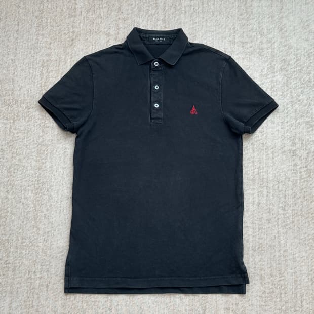 BEAN POLE 블랙 반팔 카라티 L