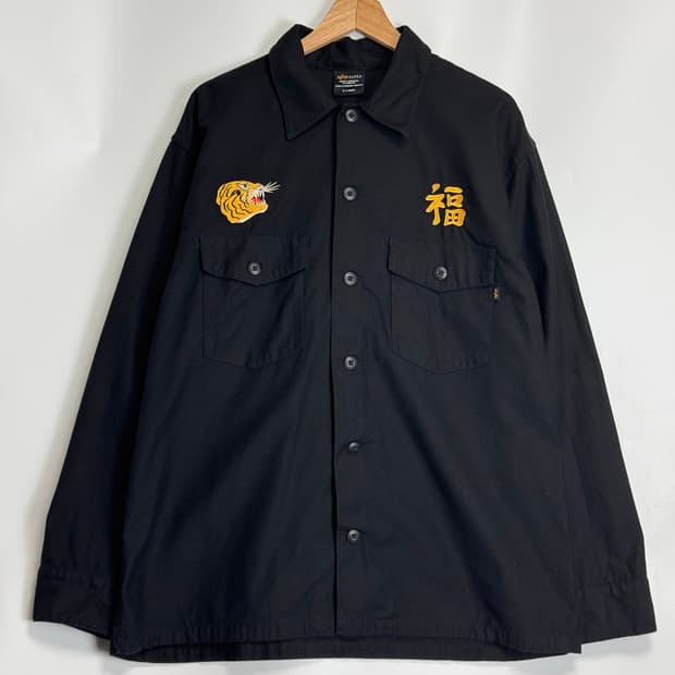 알파 재팬 수베니어 스카잔 자수 베트남 유틸리티 셔츠 자켓 XL