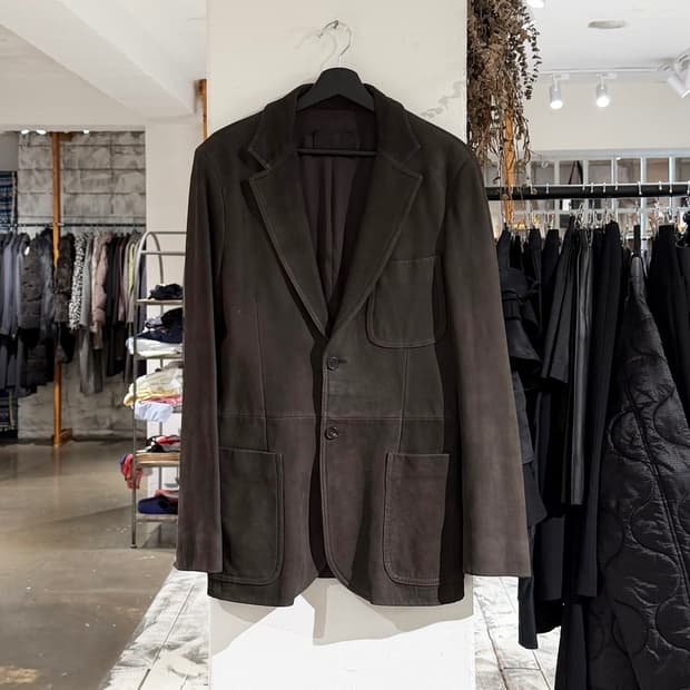 프라다 브라운 롱 포켓 스웨이드 자켓