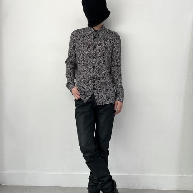 지아니 베르사체 2000s 지브라 실크 셔츠
