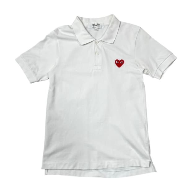 꼼데가르송 COMME des GARÇONS 레드 하트 와펜 반팔 카라티