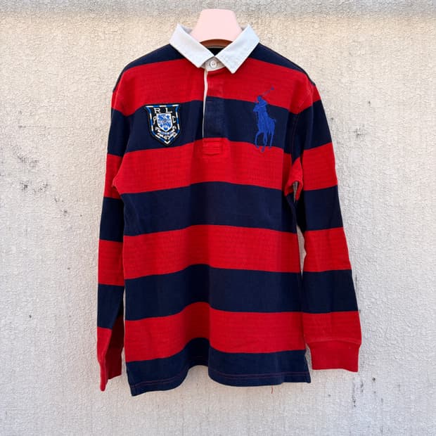 폴로 랄프로렌 블루 빅포니 럭비 PK카라 롱슬리브
