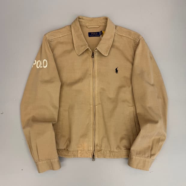 폴로 랄프로렌 루즈핏 신형 QR라벨 코튼 트윙 치노 블루종 자켓