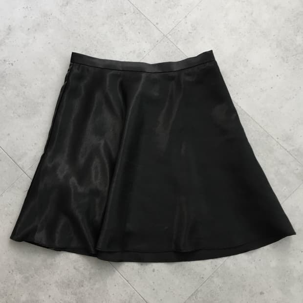 Vintage black satin skirt