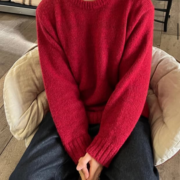 울 라운드 니트