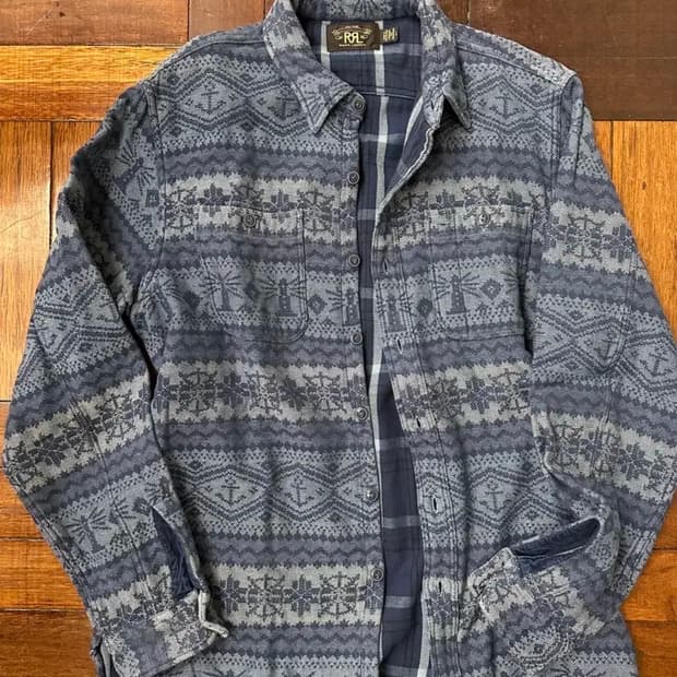 rrl 페어아일 더블페이스 셔츠 L