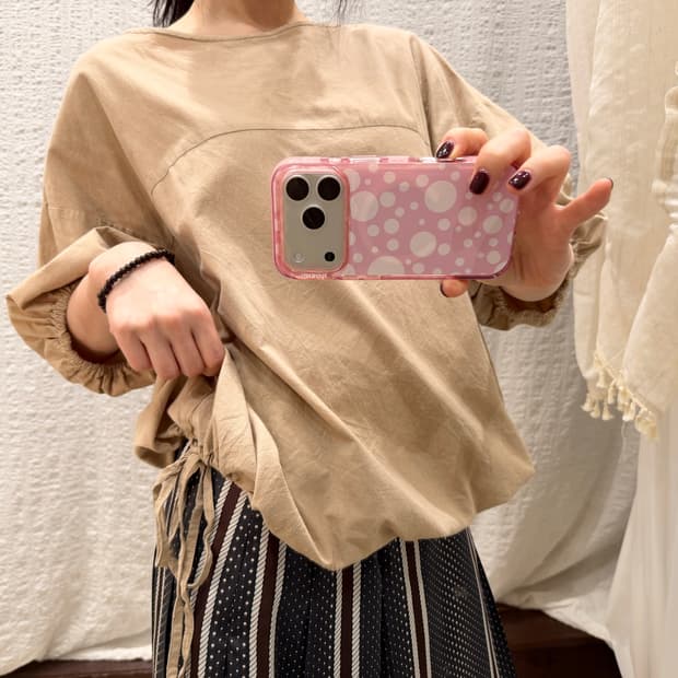 Sand balloon blouse