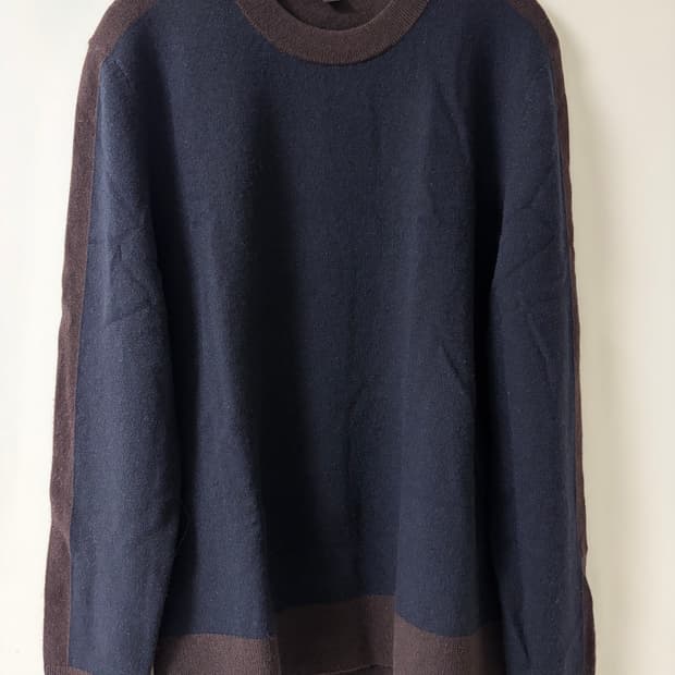cos 네이비 브라운 투톤 니트