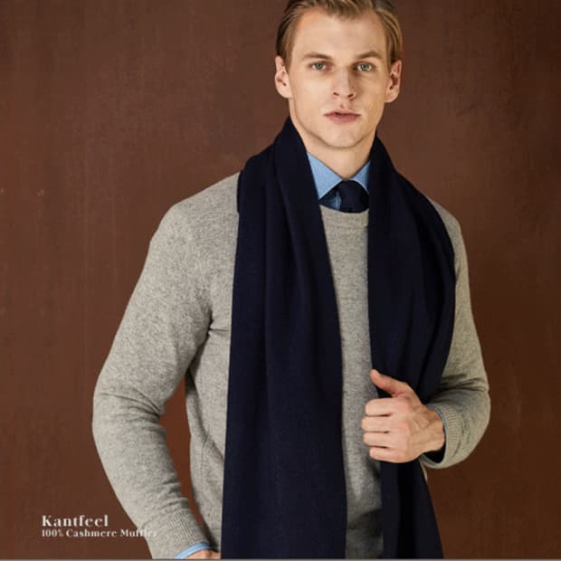 미착용 KANTFEEL 칸트필 양면 캐시미어 머플러