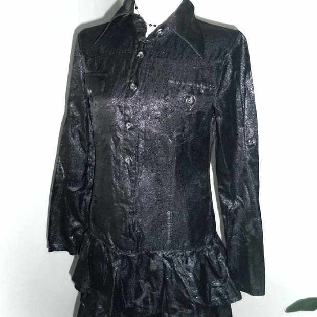 Gothic Shine Layered Shirt Dress