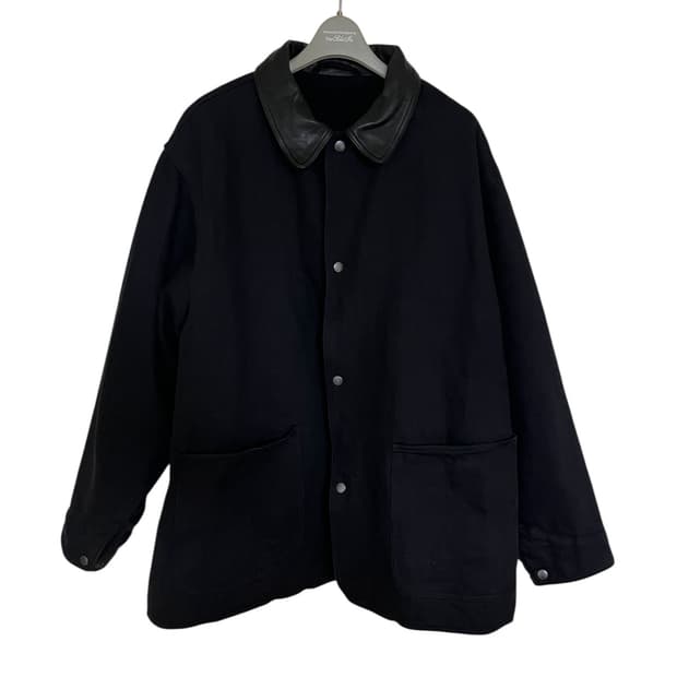 [3] comoli 25aw 코모리 레더 카라 데님 자켓