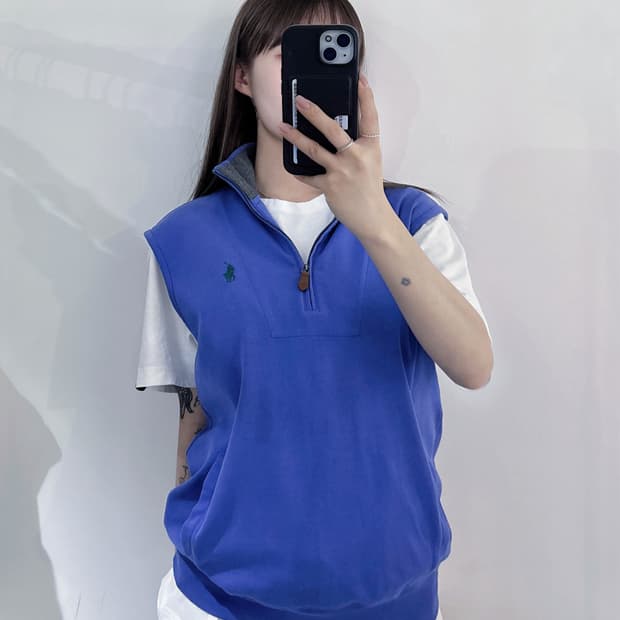 폴로랄프로렌 골프 그린포니 반집업 조끼